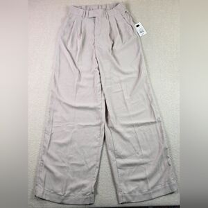 A New Day Women’s High Waisted Pleated Dress Pants Beige Wide Leg NWT Size 4
